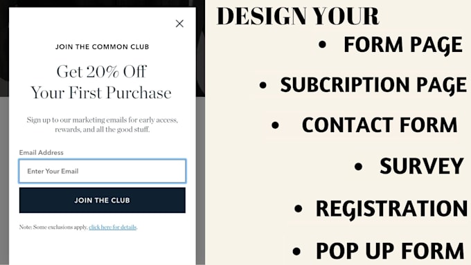 Gig Preview - Design contact form, sign up form, opt in landing page to boost conversion