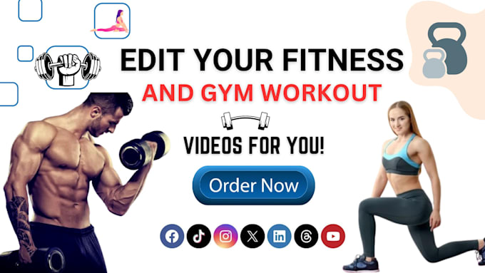 Gig Preview - Edit your workout, fitness, gym videos for youtube, instagram, tiktok