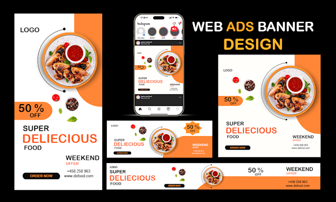 Gig Preview - Do food, restaurant shopify banner, header,web banner design