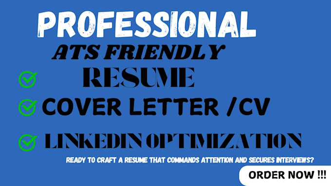 Gig Preview - Write your CV, resume, cover letter and optimize linkedin