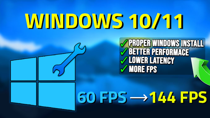 Gig Preview - Fix, optimize overclock and tweak windows 11 windows 10 for gaming and streaming