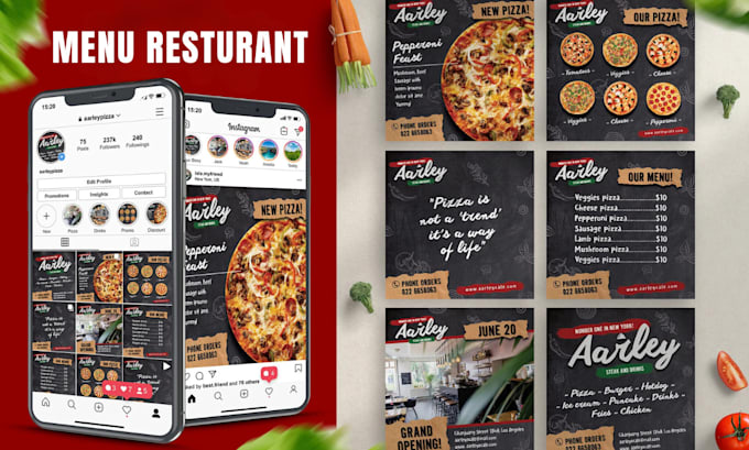 Gig Preview - Design restaurant menu, digital menu board or tv screen menu