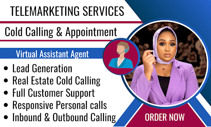 Gig Preview - Do b2b telemarketing cold calling virtual assistant, leads appointment setting