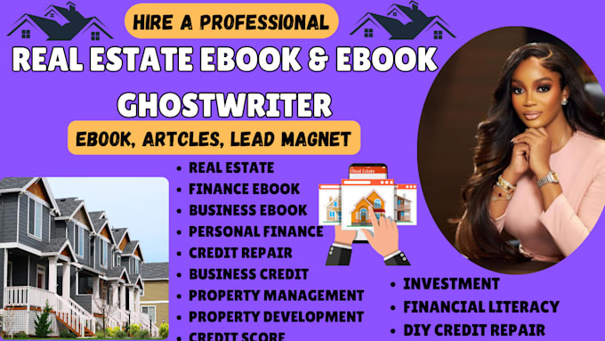 Gig Preview - Ghostwrite your real estate credit score ebook, finance and investment ebook