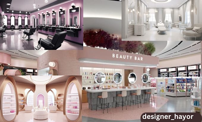 Gig Preview - Design interior beauty salon, spa, showroom, retail store, barber shop, 2d floor