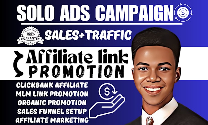 Bestseller - do viral solo ads campaign MLM link promotion clickbank affiliate link promotion