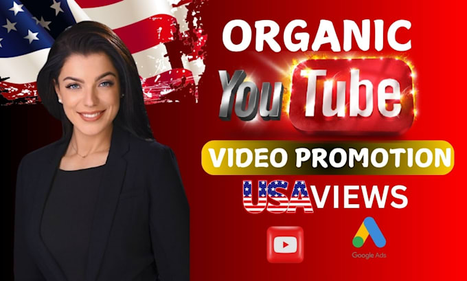 Gig Preview - Do organic USA youtube video promotion, channel growth monetization, video seo