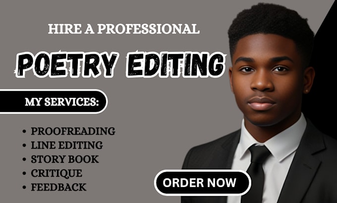 Gig Preview - Do editing and proofreading for your poetry, poem, novel or story book