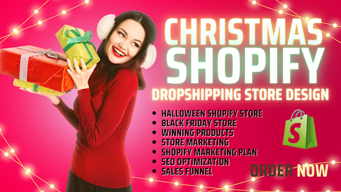 Gig Preview - Christmas dropshipping shopify store, halloween store design