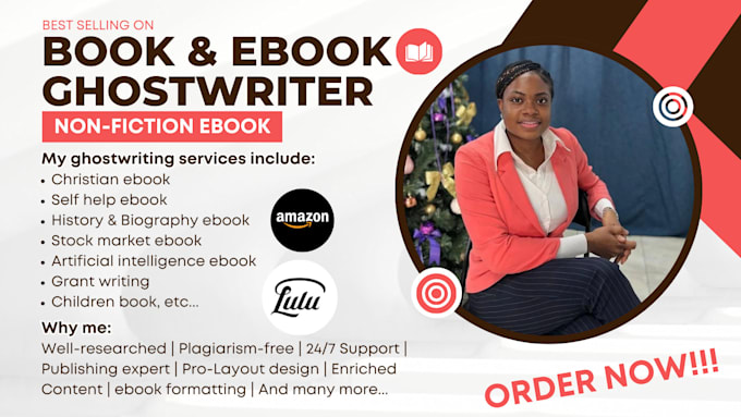 Gig Preview - Write nonfiction ebook writer, ghostwriter, do lead magnet, amazon kdp, workbook