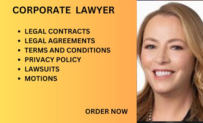 Gig Preview - Be your lawyer for legal agreements,contracts,terms and conditions,nda,lawsuits