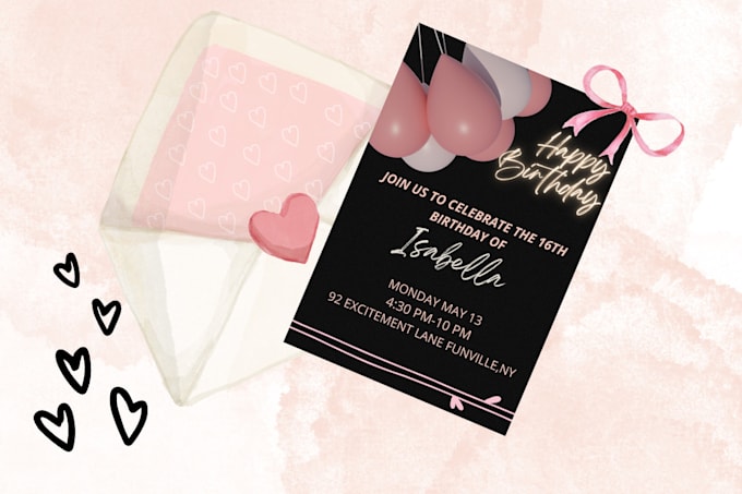 Gig Preview - Design a lovely gender reveal, birthday, wedding,invitations