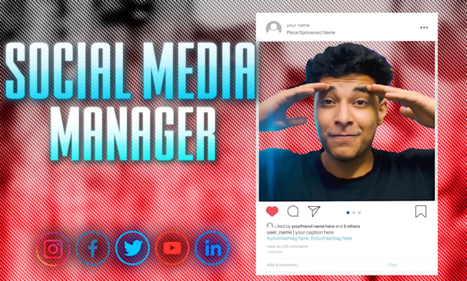 Gig Preview - Be your social media marketing manager and content creator