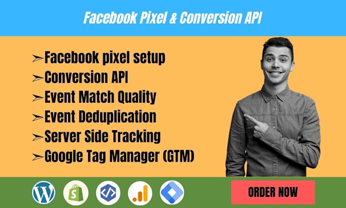 Gig Preview - Setup fb pixel and GTM, conversion API and ga4 tracking for ecommerce business