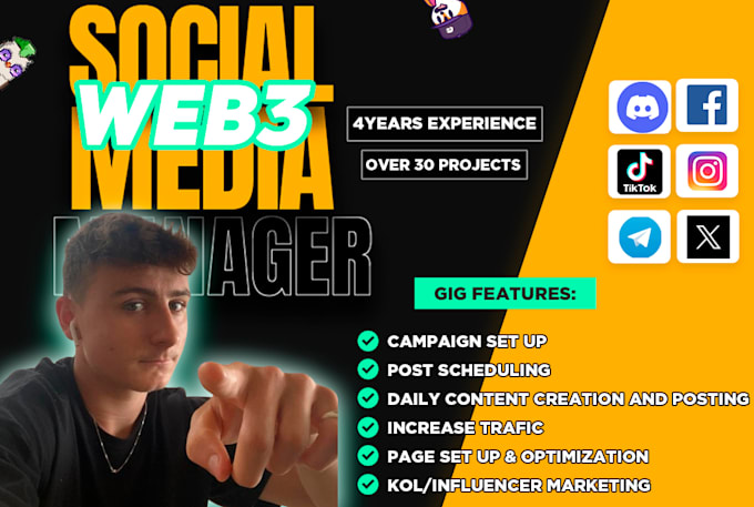 Gig Preview - Be your web3  social media manager and market your project