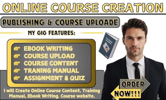 Gig Preview - Create online course content, course curriculum, training manual, ebook writing