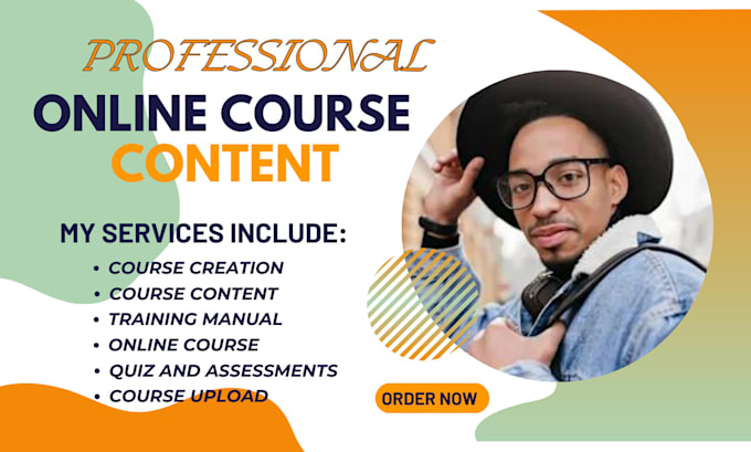 Gig Preview - Do course creation online course content course curriculum lesson plan workbook