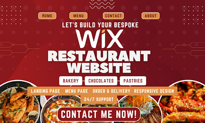 Gig Preview - Do captivating wix restaurant redesign wix restaurant design for catering bakery