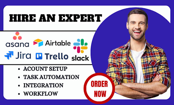 Gig Preview - Be your project manager on asana trello slack airtable and jira