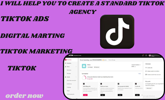 Gig Preview - Create a USA tiktok account, ads manager, and business center, agency approved