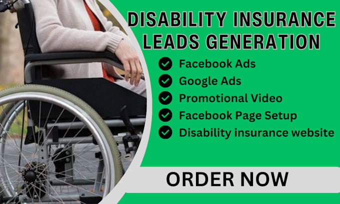 Gig Preview - Auto insurance leads, disability insurance facebook ads google video ads