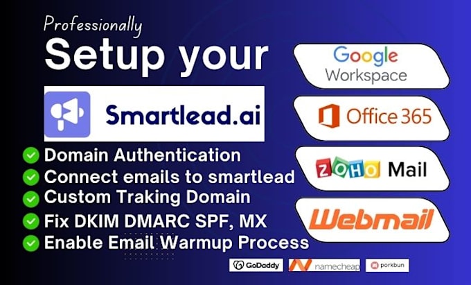 Gig Preview - Professionally setup smartlead with google workspace or microsoft 365