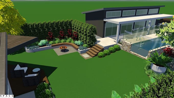 Gig Preview - Design your landscape, garden,front yard, backyard with 3d realistic renderings