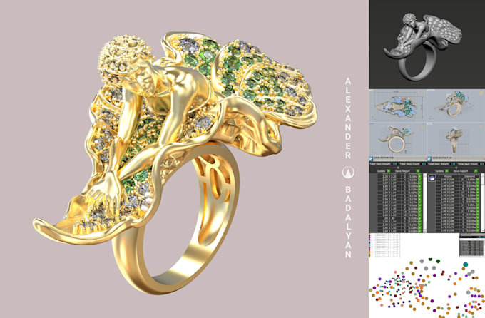 Gig Preview - Create high quality manufacturable 3d jewelry cad