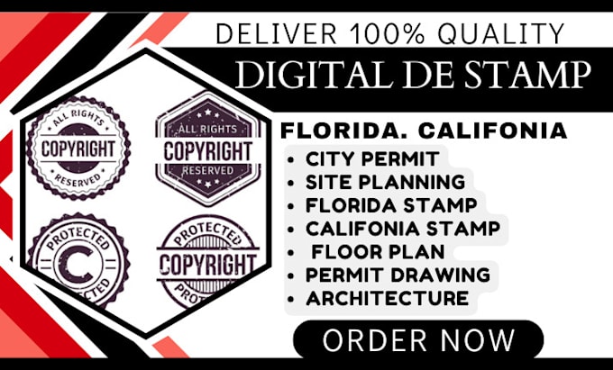 Gig Preview - Deliver quality texas pe stamp USA licensed florida califonia digital stamp