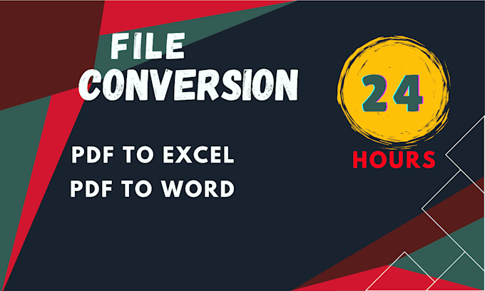 Gig Preview - Convert pdf to excel and pdf to word in 24 hours