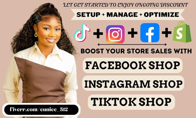 Gig Preview - Fix manage setup tiktok shop ads facebook shop instagram shop shopify marketing