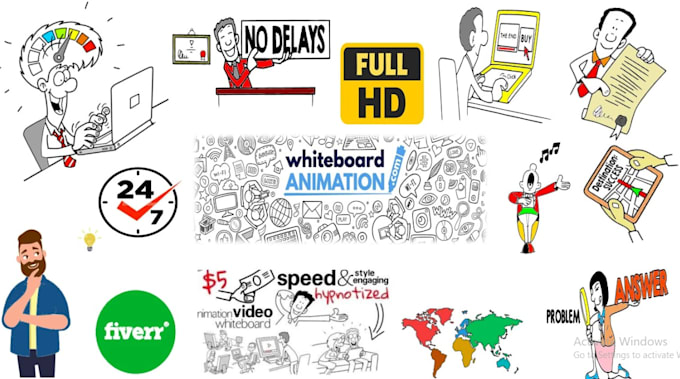 Gig Preview - Create custom whiteboard animation doodle explainer video