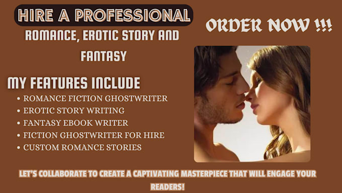 Gig Preview - Be your ebook ghostwriter, fiction, romance, erotic story and fantasy