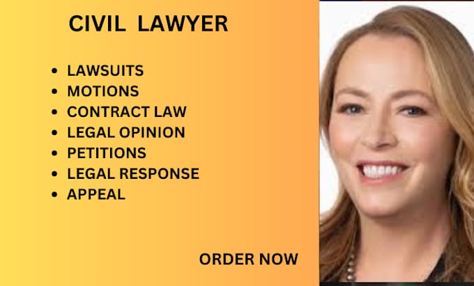 Gig Preview - Be your civil lawyer in property, business, employment and contract lawsuits