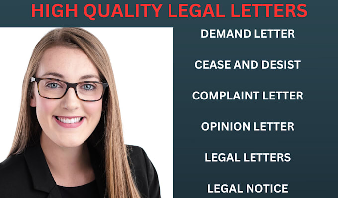 Gig Preview - Be a lawyer for demand letter, legal notices, cease and desist