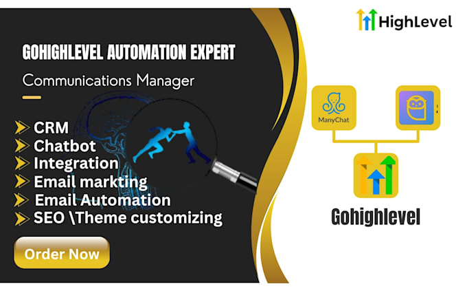 Gig Preview - Do gohighlevel ghl automation manychat stammer ai virtual assistant