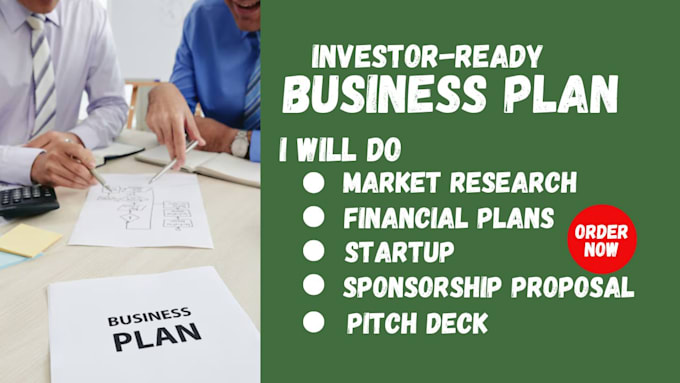 Gig Preview - Startup market research, investor ready business plan financial plans pitch deck