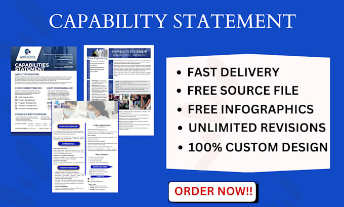 Gig Preview - Design and write government capability statement, modern capability statement