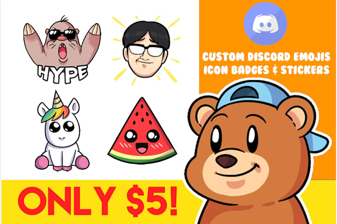 Gig Preview - Create custom discord emoji, icon, sticker special for you