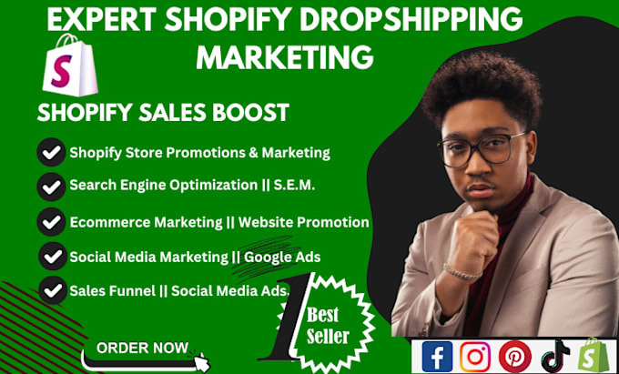 Gig Preview - Boost shopify sales, complete shopify marketing, shopify store promotion ads