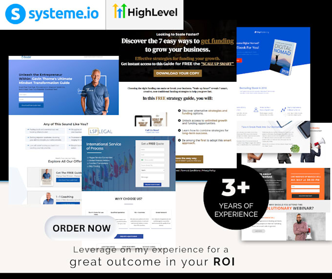 Gig Preview - Build landing page,sales funnels website in clickfunnels,systeme io,gohighlevel