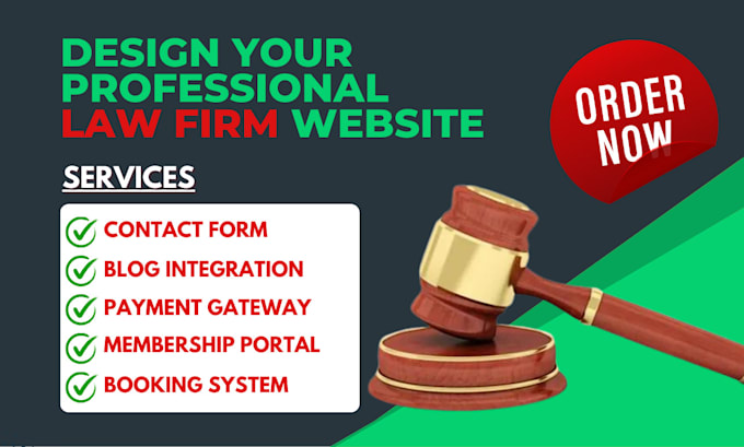 Gig Preview - Design law firm, legal office, lawyer, barrister, attorney, insurance website