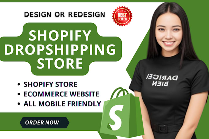 Gig Preview - Shopify website redesign shopify website design redesign shopify website design