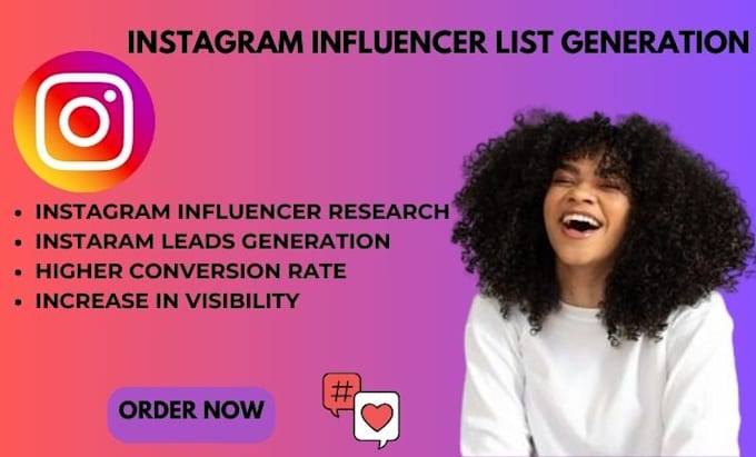 Gig Preview - Research and find best influencer list of any targeted niche for your brand