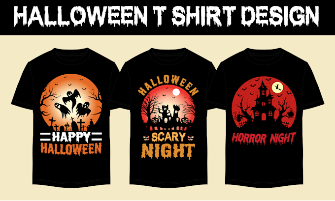 Gig Preview - Create best custom halloween t shirt design for you