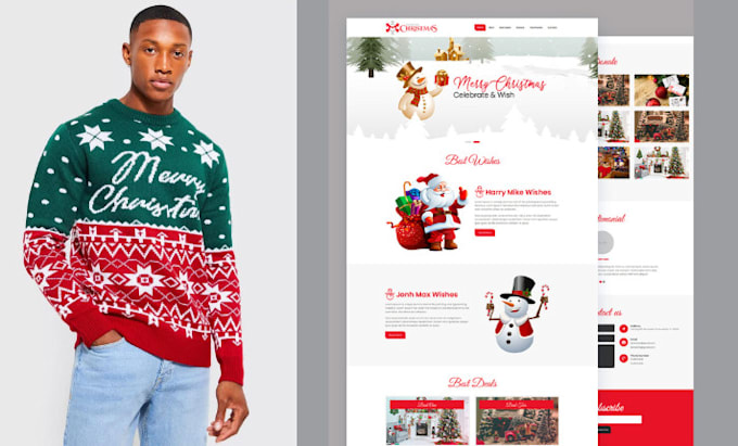 Gig Preview - Christmas store shopify store christmas shopify shopify dropshipping christmas