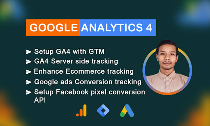 Gig Preview - Setup ga4 ecommerce tracking, google analytics 4, facebook pixel, GTM