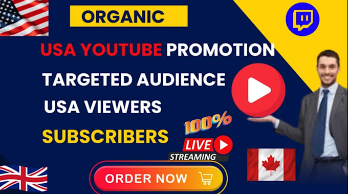 Gig Preview - Do USA youtube channel promotion, video promotion, USA views, organic growth