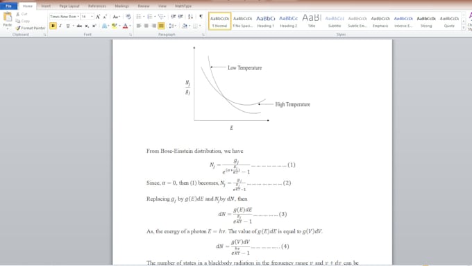 Gig Preview - Type math equation using ms word and mathtype