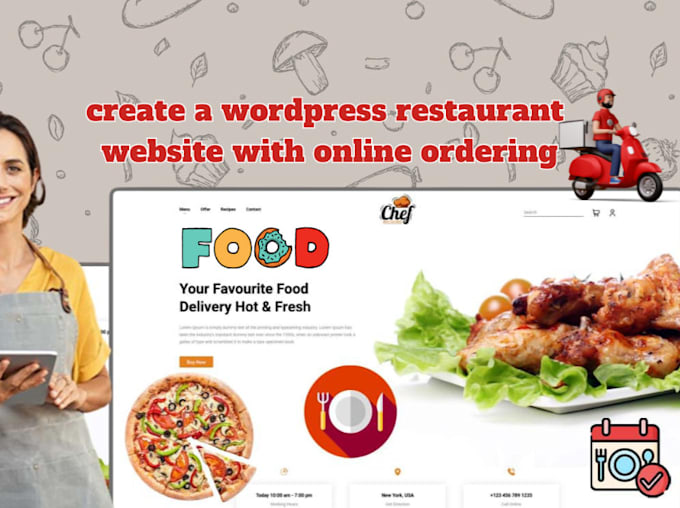 Gig Preview - Restaurant website, food delivery website, food ordering website, cafe